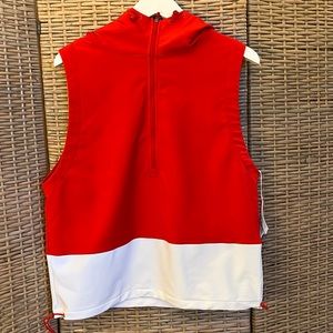 Tory Hooded Running Vest Red Size S 3/4 Pullover